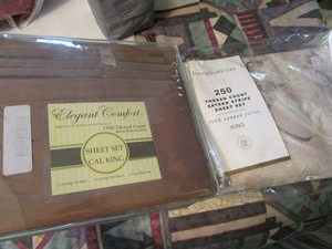 lot 305 image: New CA King Sheets, Bed Skirt