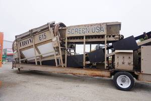 lot 9 image: Trom 615 Trommel Screen USA Trailer With Screen Drum & Conveyor System