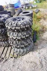 lot 31 image: 2 Sets 8 Tires Total ITP Black Water & Vision Trailfinder UTVSide By Side Tires and Rims