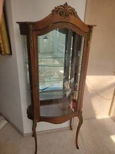 Antique French 3 Shelf Display Curio Cabinet
