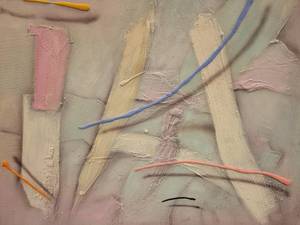 A Large Signed Modern Abstract Painting with Textured Surface in Earth Tones.