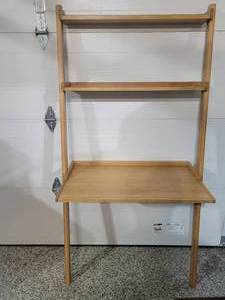 lot 13 image: Leaning Ladder Desk and Shelving Unit.