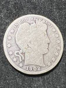 lot 07 image: 1902 US BARBER HALF DOLLAR