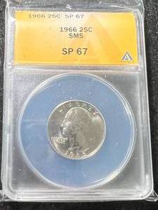 lot 11 image: 1966 US WASHINGTON QUARTER ANACS SP67