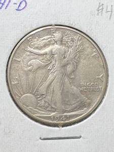 lot 36 image: 1941-D US WALKING LIBERTY HALF DOLLAR
