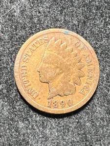 lot 43 image: 1890 US INDIAN HEAD CENT