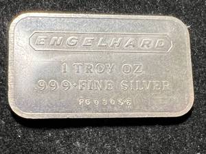 lot 47 image: 1 TROY OZ .999 FINE SILVER ENGELHARD BAR