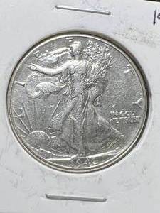 lot 50 image: 1942 US WALKING LIBERTY HALF DOLLAR