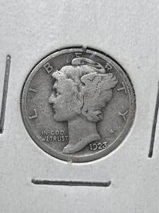 lot 78 image: 1923 US MERCURY DIME