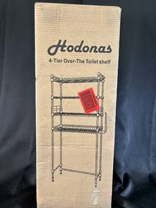 lot 17 image: Hodonas 4-Tier Over-the-Toilet Shelf, Black