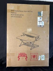 lot 18 image: SHW 36-Inch Over Desk Height Adjustable Desk with Monitor Stand