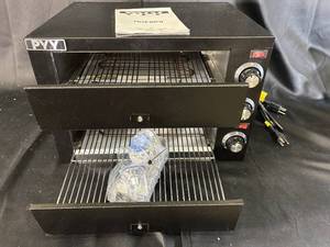 lot 21 image: PYY Double Deck Electric Pizza Oven with Manual and Accessories