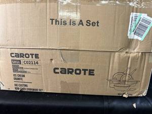 lot 35 image: Carote 10-Piece White Granite Non-Stick Cookware Set