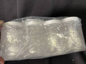lot 53 image: 12 Pack 16 oz Clear Plastic Jars with Lids and Labels