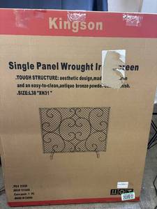 lot 67 image: Kingston Single Panel Wrought Iron Screen, 38 x 31