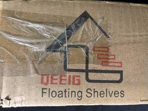 lot 96 image: QEEIG Brown Floating Shelves Set FS008-60-023BN
