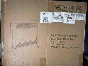 lot 123 image: Yodolla 28.5 Inch Electric Fireplace Classic Style