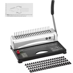 lot 9 image: SKYSHALO Binding Machine, Comb Binding Machine 21-Holes Binding 450 Sheets, Book Binder Machine Tile Cutter Steel Blade