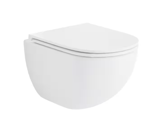 lot 53 image: Swiss Madison St. Tropez Wall Hung Elongated Toilet Bundle in Glossy White
