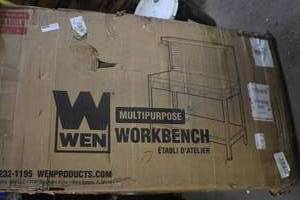 lot 40 image: WEN WB4723T 48-Inch Workbench with Power Outlets and Light