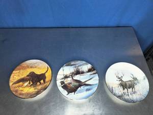 lot 49 image: 3 Les Kouba Collector Plates Royal AnnFine China