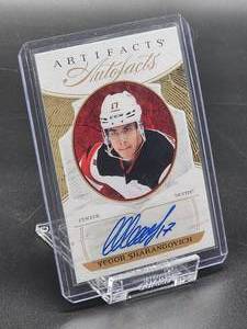 lot 24 image: Autographed 2022-23 Upper Deck Hockey Artifacts by Jegor Sharangovich Card # AF-JS
