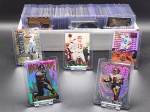 lot 21 image: (200) Plus 1990s Assorted Brands NFL Football Cards