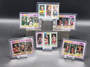 lot 33 image: (6) Assorted Vintage 1980 - 81 Topps Basketball Cards