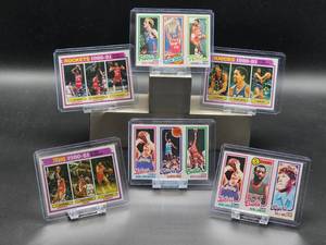 lot 39 image: (6) Assorted Vintage 1980 - 81 Topps Basketball Cards