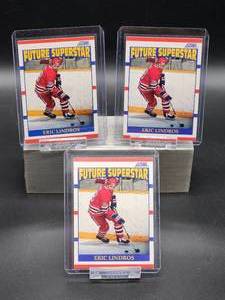 lot 61 image: (3) 1990 Score Vintage Eric Lindros #440 Rookie Cards