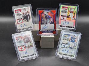 lot 66 image: (5) Assorted Limited Edition Autographed NFL Football Rookie Cards