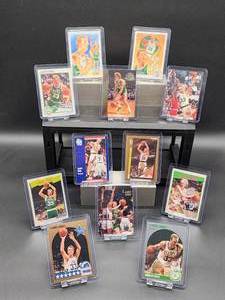 lot 65 image: (12) Assorted Vintage Celtics HOF Great Larry Bird NBA Basketball Cards