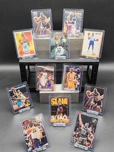 lot 79 image: (12) Assorted Years Vintage Lakers HOF Great Shaquille ONeil NBA Cards