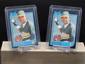 lot 86 image: (2) 1997 Bowman Baseball Miguel Tejada Rookie Cards #411