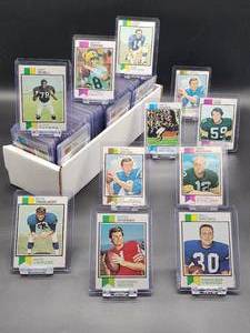 lot 114 image: (200) Plus Assorted Vintage 1973 Topps Football Cards