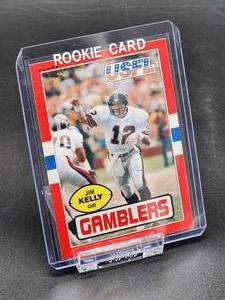 lot 91 image: Vintage Pre NFL 1985 Topps USFL Football Houston Gamblers Jim Kelly Rookie Card #45