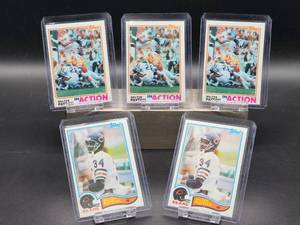 lot 94 image: (5) Vintage 1982 Topps Football Bears HOF Great Walter Payton The Sweetness Cards