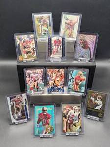 lot 97 image: (12) Assorted 49ers HOF Great Jerry Rice NFL Football Cards