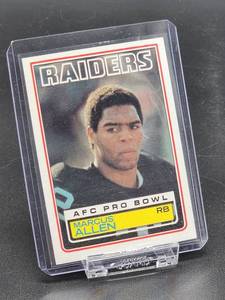 lot 110 image: Vintage 1983 Topps Football Marcus Allen Rookie Card #294