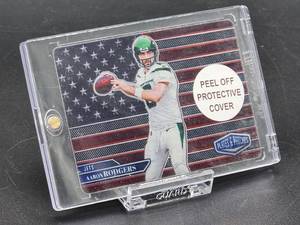 lot 130 image: Aaron Rodgers 2023 Panini Plates and Patches #AM-18 American Metal Card