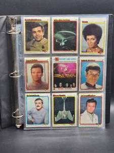 lot 163 image: Vintage 1979 Topps Star Trek Binder Containing 72 Trading Cards