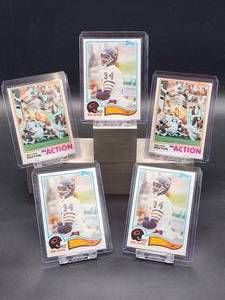 lot 144 image: (5) Vintage 1982 Topps Football Bears HOF Great Walter Payton Sweetness Cards