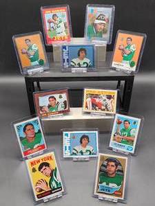lot 135 image: (12) Assorted Broadway Joe Namath Reprint Commemorative NFL Football Cards
