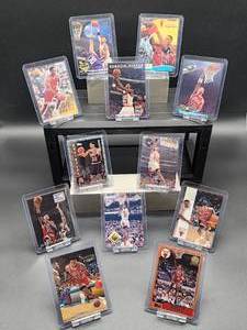 lot 131 image: (12) Assorted Vintage Bulls HOF Great Scottie Pippen NBA Basketball Cards