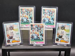 lot 161 image: (5) Vintage 1982 Topps Football Bears HOF Great Walter Payton Sweetness Cards