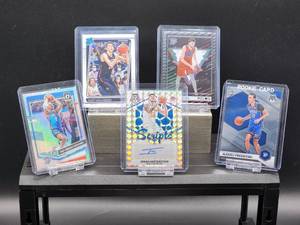 lot 168 image: (4) Assorted NBA Oklahoma Thunder Player Cards and (1) Auto Card