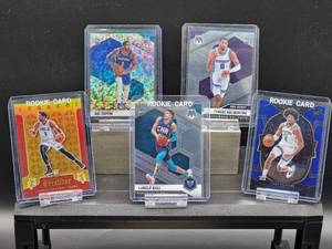 lot 174 image: (5) Assorted NBA Basketball Rookie Player Cards