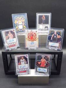 lot 180 image: (5) Assorted NBA Auto Cards & (2) Jersey Cards
