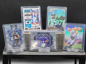lot 177 image: (5) Assorted NFL Football Player Rookie Cards