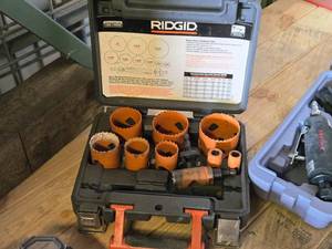 lot 130 image: Ridgid Hole Saw Kit with Case
